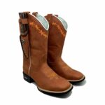 BotaFaca Arame
                                    - Couro Crazy Horse Telha | Bordado Laranja