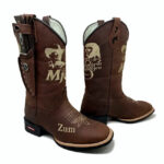 BotaFaca Milionário e José Rico
                                    - Couro Crazy Horse Nescau | Bordados Bege