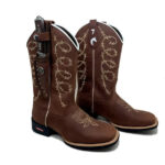 BotaFaca Aramada
                                    - Couro Crazy Horse Nescau | Bordados Bege