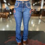 Calça Feminina All Western Bordada Apache Vermelha