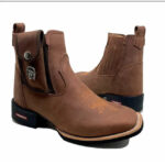 BotinaCanivete Tradicional
                                    - Couro Crazy Horse Nescau | Bordado Ferrugem