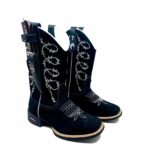 BotaFaca Aramada
                                    - Couro Nobuck Preto | Bordado Branco