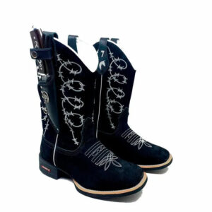 BotaFaca Aramada
                                    - Couro Nobuck Preto | Bordado Branco