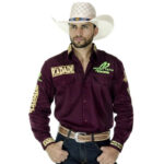 Camisa Country Masculina Radade Bordo Green