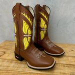 Texana Borboleta 2.0 - Couro Floater Mustang | Recorte Borboleta Couro Floater Amarelo