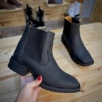 Botina Casca de Bala - Couro Crazy Horse Preto