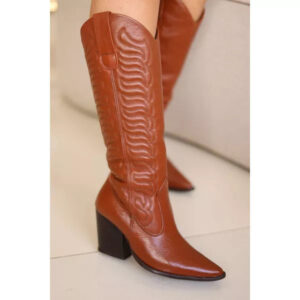 Bota Feminina Couro Legítimo Cano Longo Texas Havana