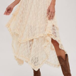 Saia de renda Maddy Creme