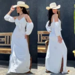 VESTIDO LONGO THANKFIELD OFF WHITE