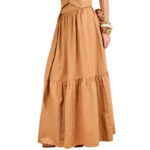 Saia Feminina Moon Horse Loren Longa Caramelo Com Cinto