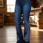 Calça Country Feminina West Flare Brilhos Nossa Senhora Aparecida