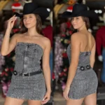 Vestido Jeans Nina Premium Shine Preto