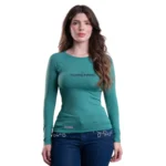 Camiseta Uv Texas Farm Verde Jade Logo Preto