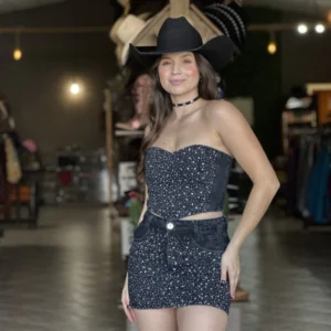 Conjunto eclipse Preto Com Brilho