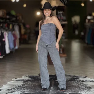 Conjunto Lady Anastasia Assimétrico Gray Brilho