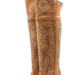 Bota de cano alto Amour com bico fino, estilo cowgirl - Mel