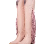 Bota Briseida Fringe Tall Snip Toe Cowgirl - Rosa