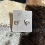 Brinco ferradura semijoia prata