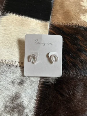 Brinco ferradura semijoia prata